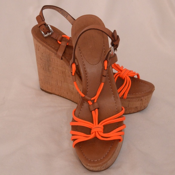 neon orange wedges